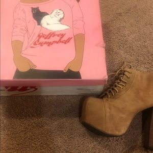 Jeffrey Campbell Shoes Taupe Suede Lita Boot